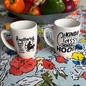 Sagittarius Zodiac White Mugs Set